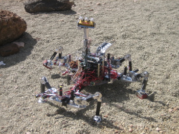 Six-legged robot for lunar crater exploration